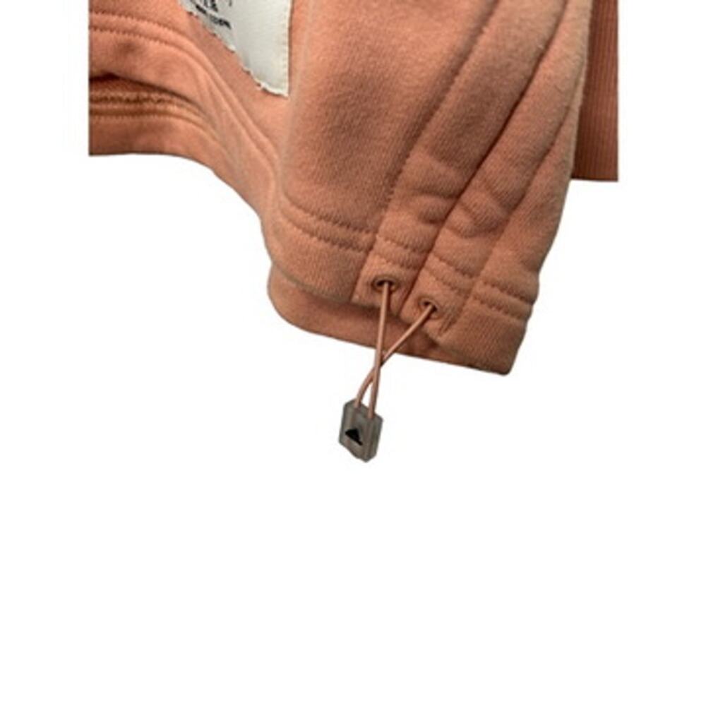 Adidas Peach Cropped Boxy Fit Long Sleeve Hoodie Sweatshirt Women's Size Large - Picture 6 of 8